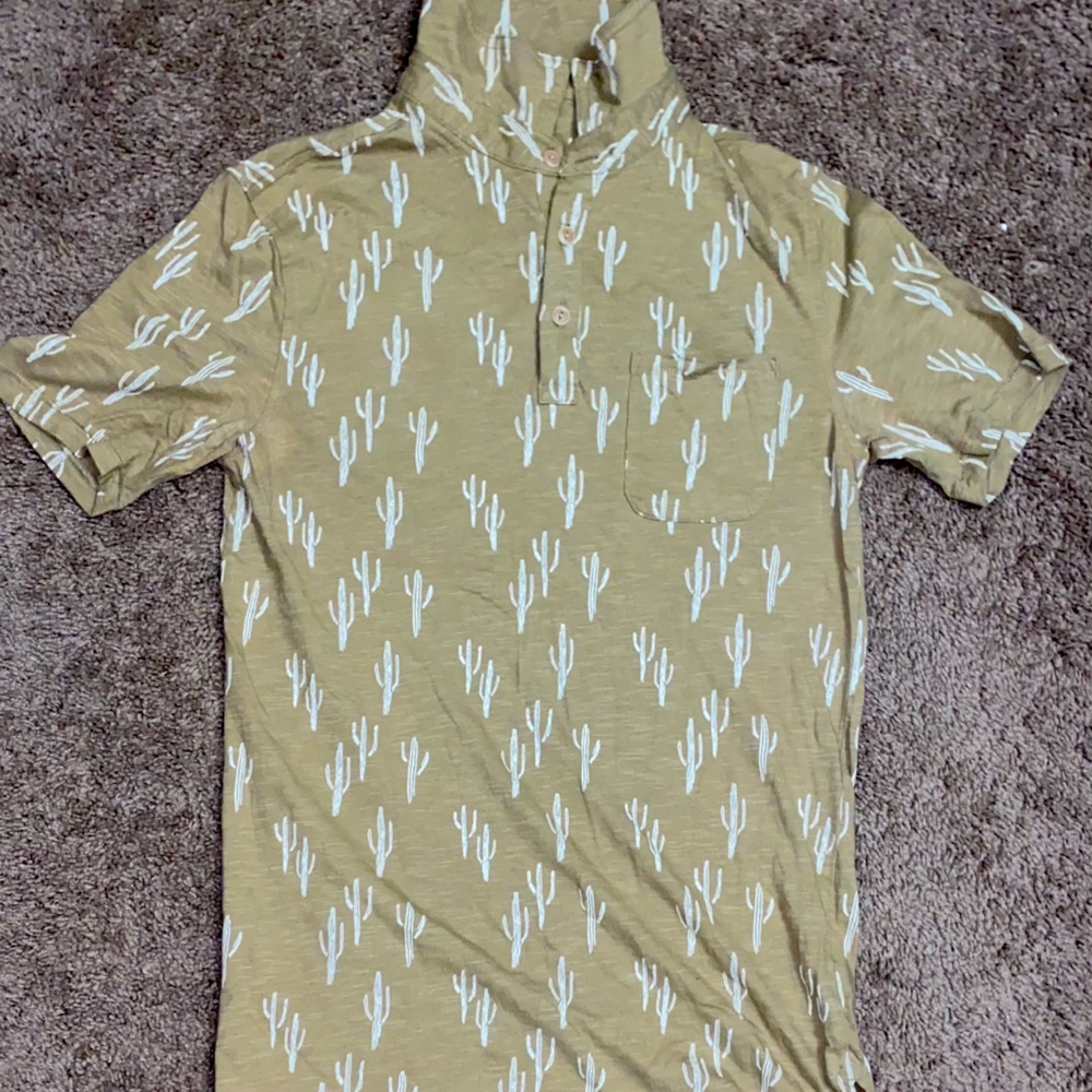 Tan shirt with Cactuses on it